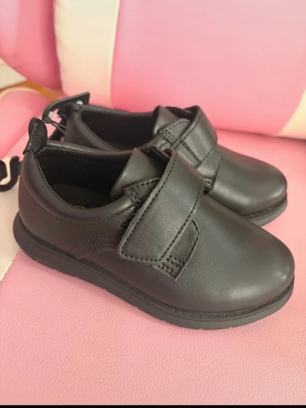 wonder nation Black Kids Hook-and-Loop Dress Shoes